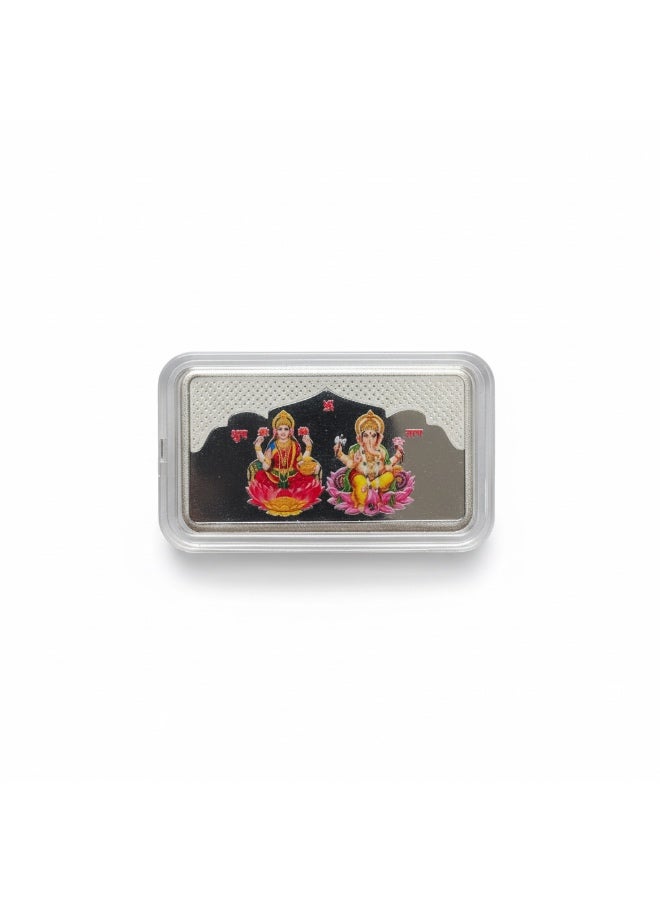 Sparkle & Shine PURE 999 SILVER COLOR LAXMI GANESH COIN 10 GRAMS - Image 1